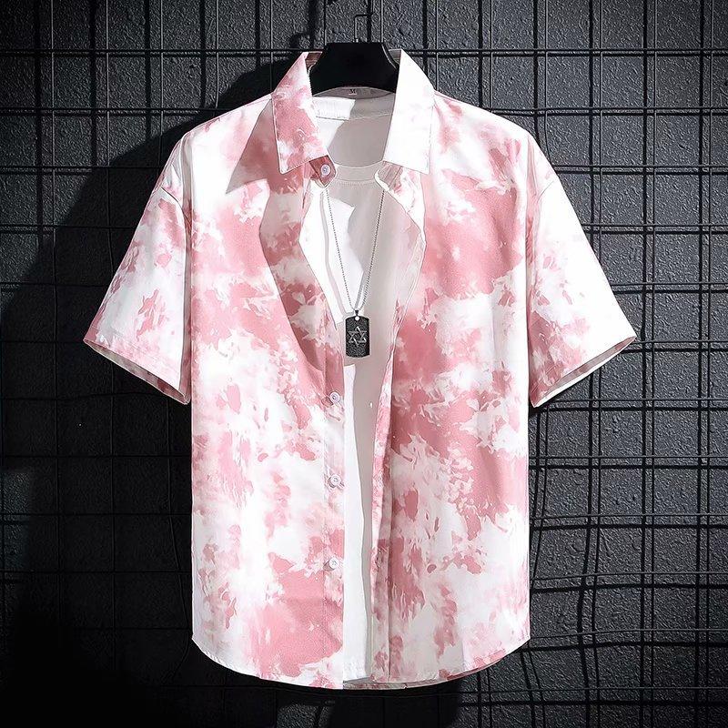 Men's Summer Thin Breathable Printed Short-sleeved Shirt