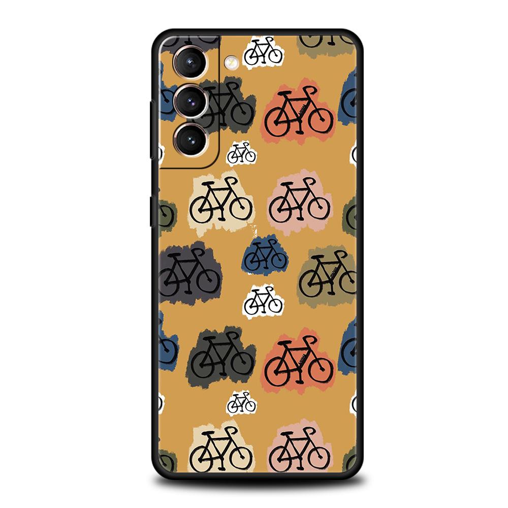 Mountain Bike Cycling art Phone Case For Samsung Galaxy S25 Edge S24 S23 S22 Ultra S20 S21 FE 5G S10 S9 Plus S10E Soft Cover Samsung S20