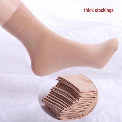 Thickened Velvet Fishnet Mid-Calf Women's Stockings & Men's Loose-Top Business Socks