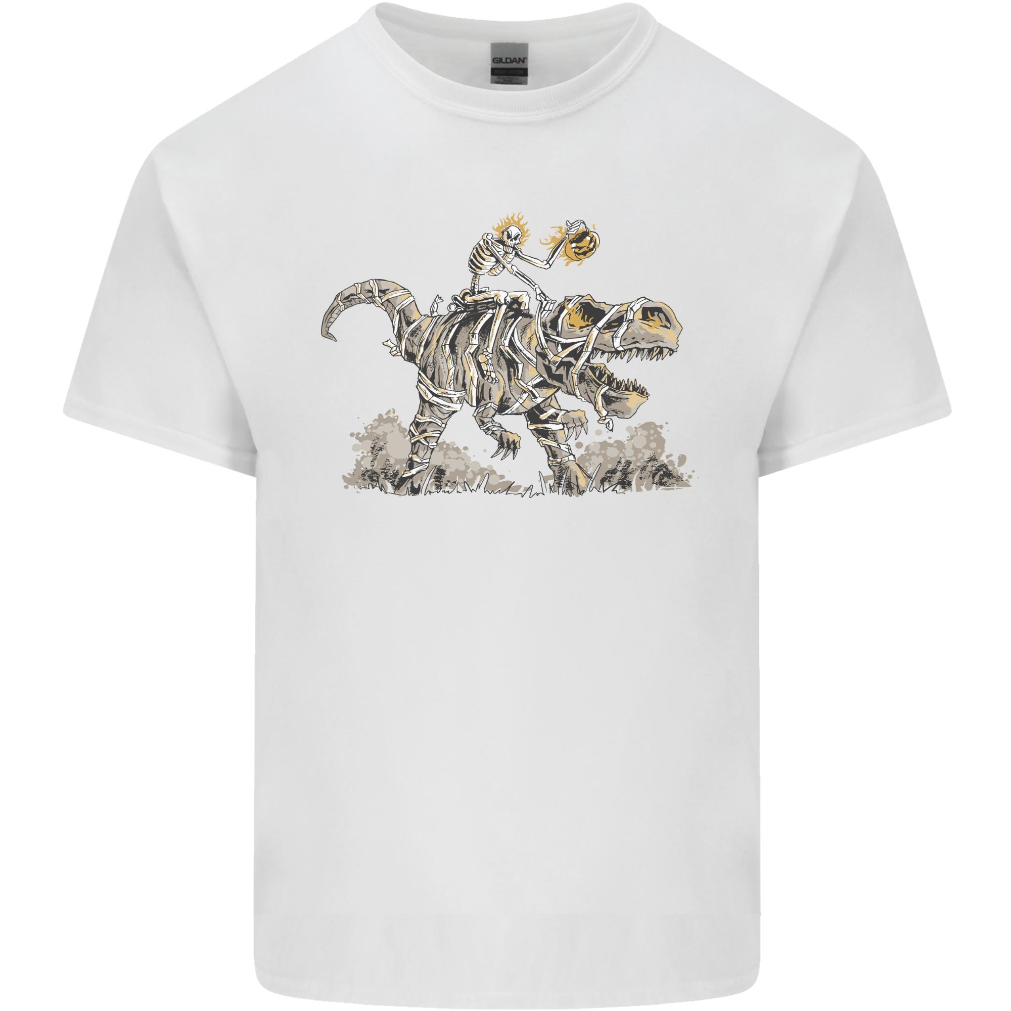 Halloween TRex and Skeleton Dinosaur Unisexs Light Cotton TShirt S