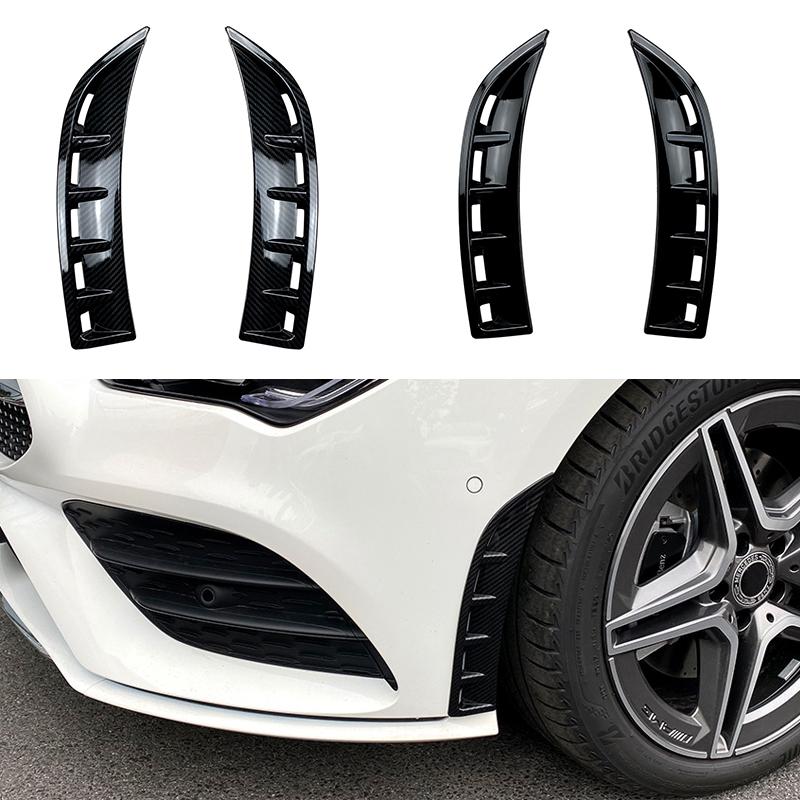Front Bumper Wind Knife Blade For Mercedes C118 X118 AMG CLA35 CLA250 CLA220 CLA200 CLA180 2019-2022 Canbon Look Trim Spoiler