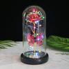 Eternal Rose Glass Cover Ornament Christmas Valentine's Day Gift LED Butterfly Atmosphere Light Window Decoration