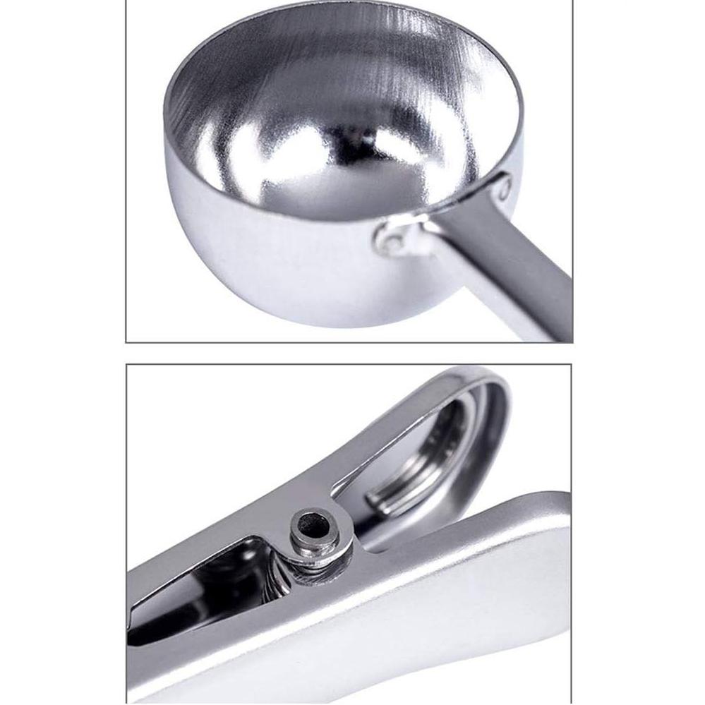 Coffee Scoop with Bag Clip,Coffee Spoon Measuring,for Ground Coffee and Beans,Stainless Steel 7Inch