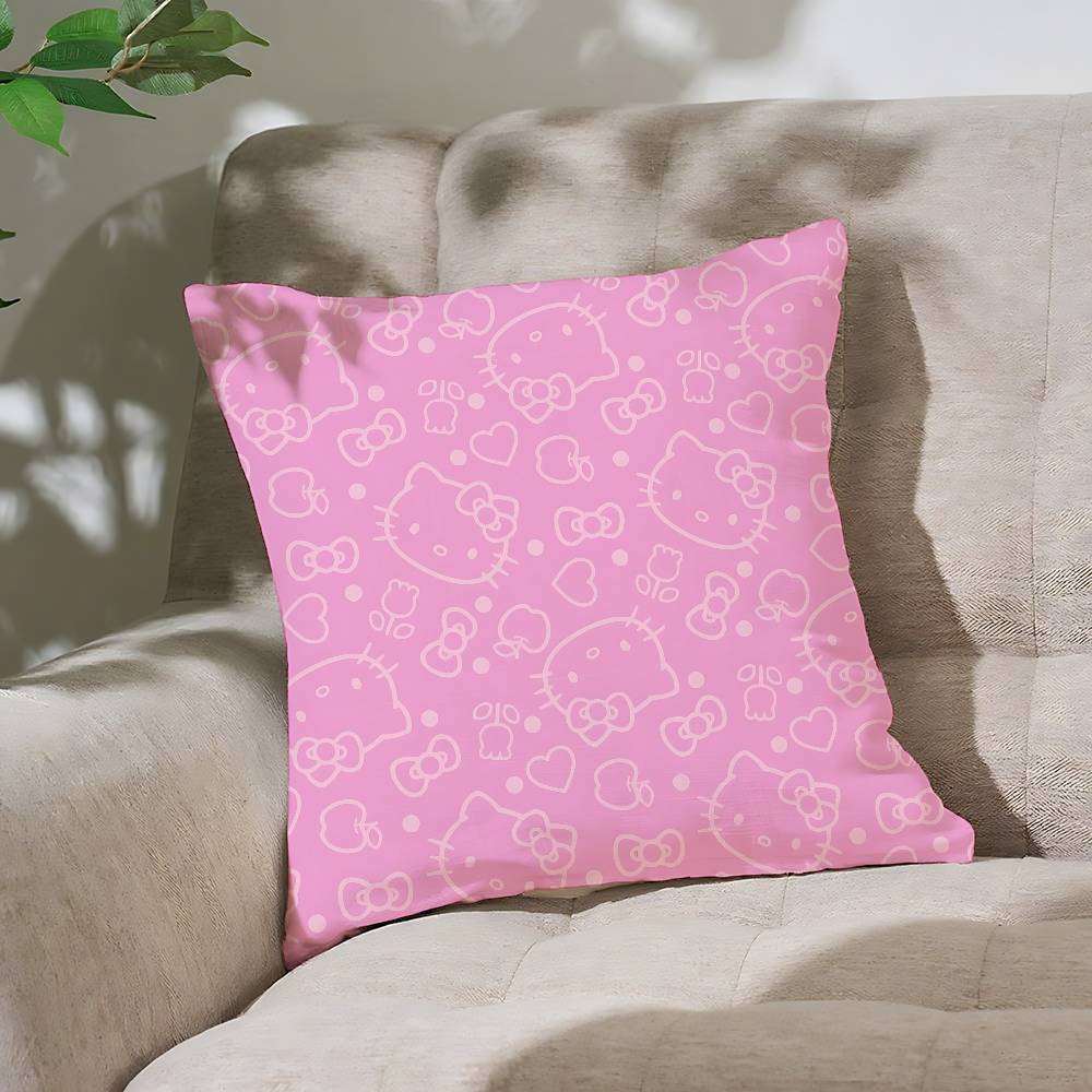 H-Hello K-Kitty Pillow Case Cushion Cover Soft Cute Throw Pillow Case For Car Sofa Pillowcase Polyester With Zipper