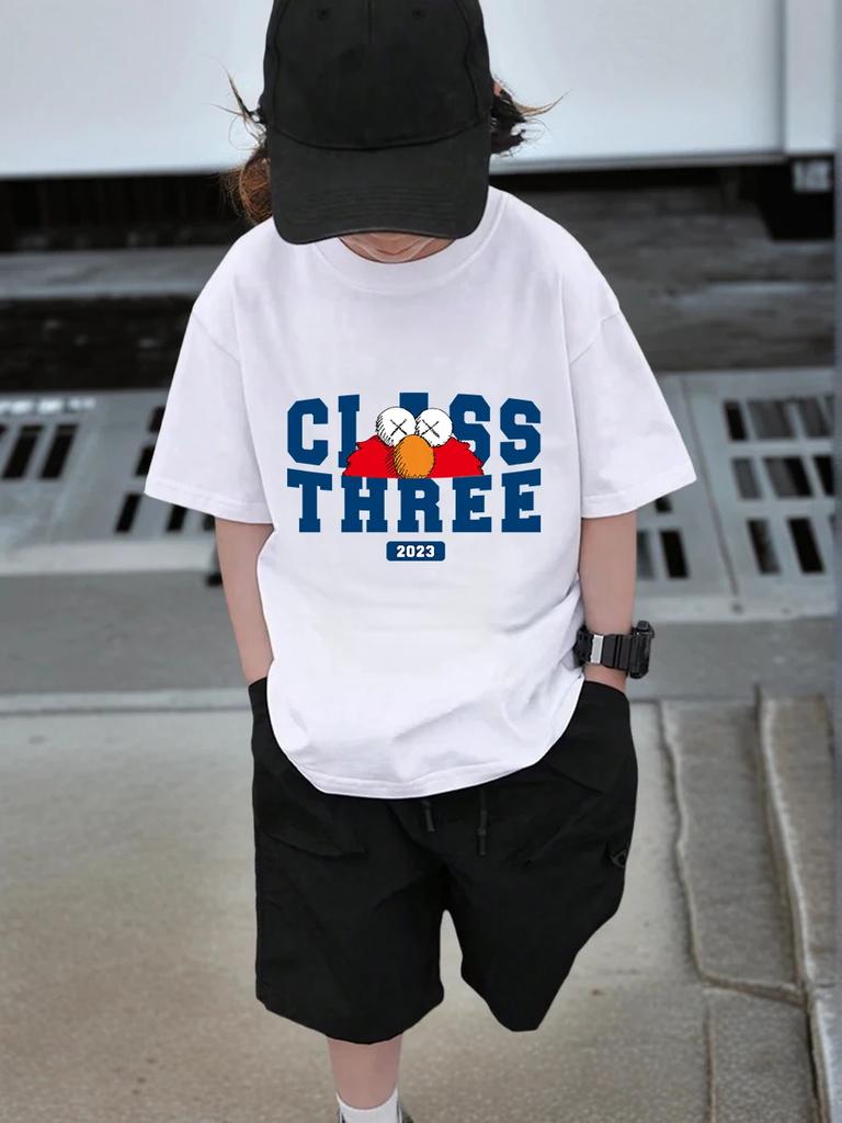 Elmo Sesame Street Kids Short Sleeve T Shirt Summer Cute Cartoon Crewneck Boys Girls 3-14