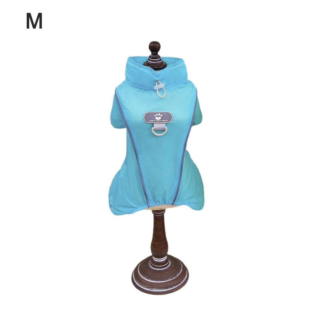 

With Leash Ring Solid Color Pet Jumpsuit Breathable Lightweight Dog Sunscreen Clothes Clear Thin Four Legs Dog Clothes Puppy