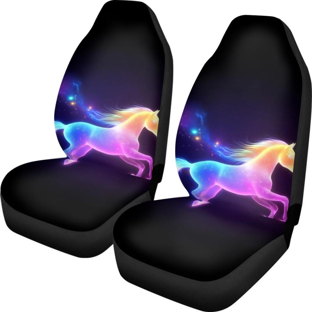 Pehede Car Seat Cover Moon Stars Planet Front for Cars, Easy To Tall Cover Set, Accessories Auto Trucks Van SUV,2 Packs
