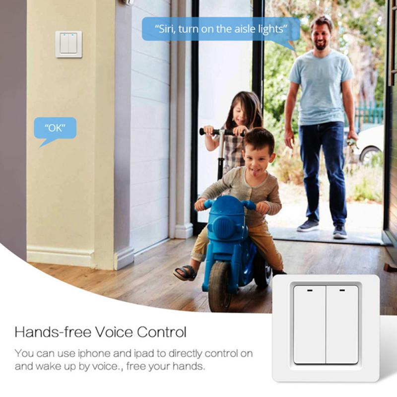 Meross Smart Light Switch WiFi Wall Switch Push Button 1/2  Way Switch Work with HomeKit Alexa Assistant SmartThings