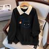 Plus Size 200-350 Jin Loose Autumn Lapel Hoodie, Bust 150/160, Style 5003
