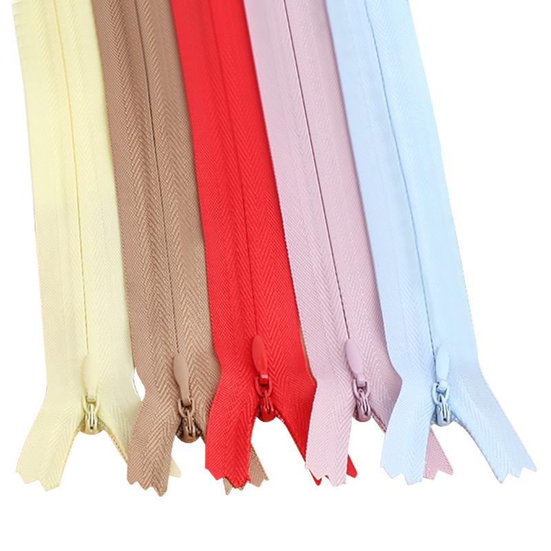 Fermeture éclair invisible colorée pour jupes, pantalons et chemises (18-70CM)