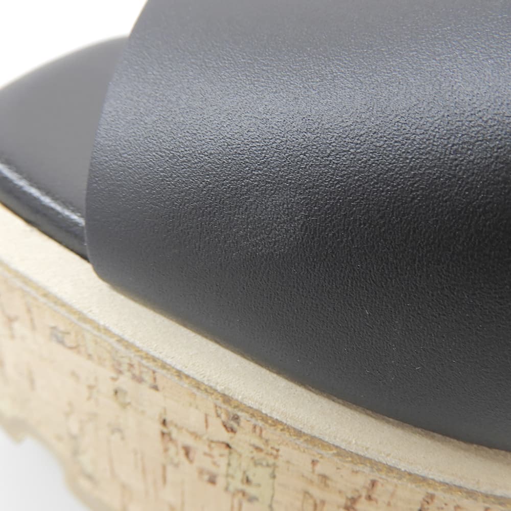 HERMES Excellent condition Eze 30 H cork wedge sandals, women's leather, black, size 34 shoes 34 blackUsed