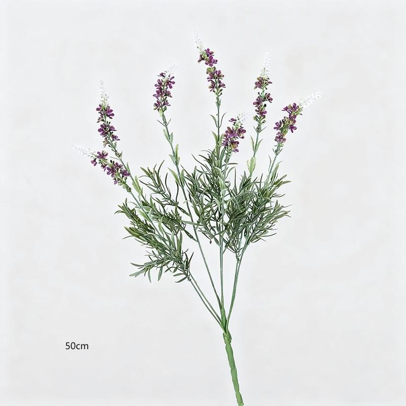 7-Branch 38cm Artificial Lavender Bouquet for Home Table Decor Hotel Wedding Floral Arrangement Fake Flower