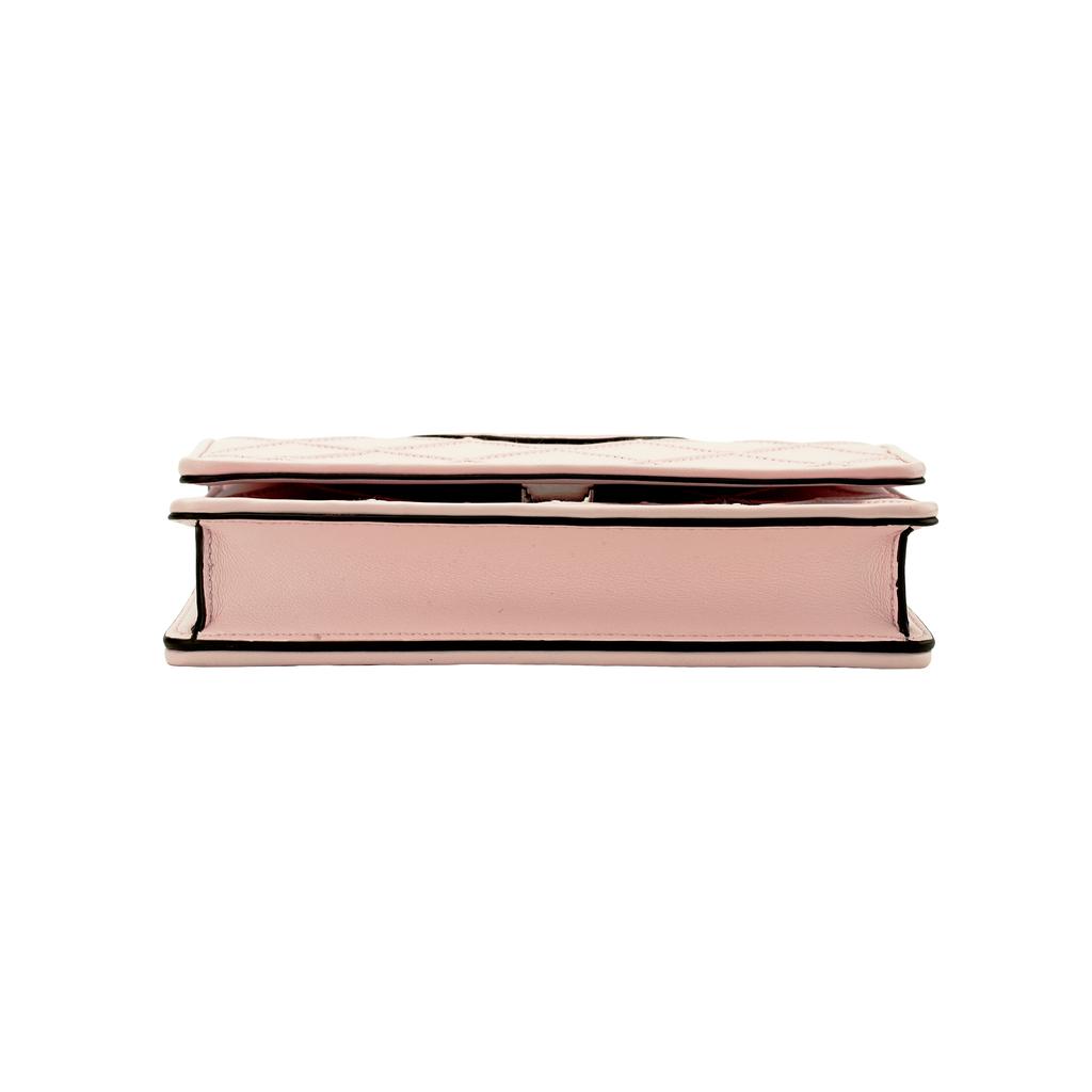 Tory Burch Fleming Flap Magnetic Snap Closure Leather Shoulder Crossbody Wallet Women Wallet Cotton-Candy-Pink 138853-651