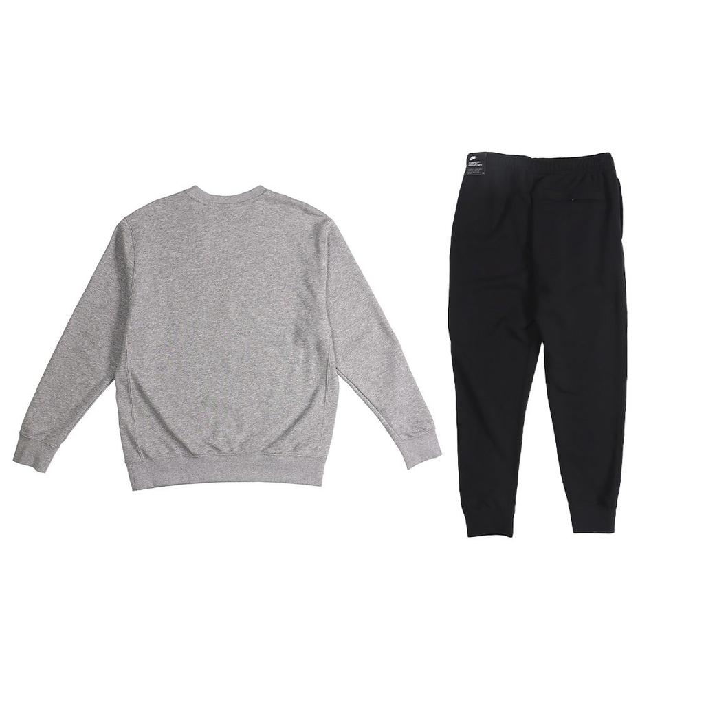 Nike Logo Crew Neck Pullover Long Sleeve Sweatshirt And Jogger Pants Set Men Sweatshirt And Pants Gray Black BV2667-063+BV2680-010