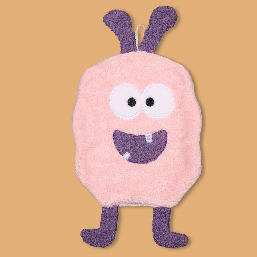 Soft Cute Cartoon Coral Fleece Hanging Hand Towel - Absorbent Kitchen Wiping Cloth