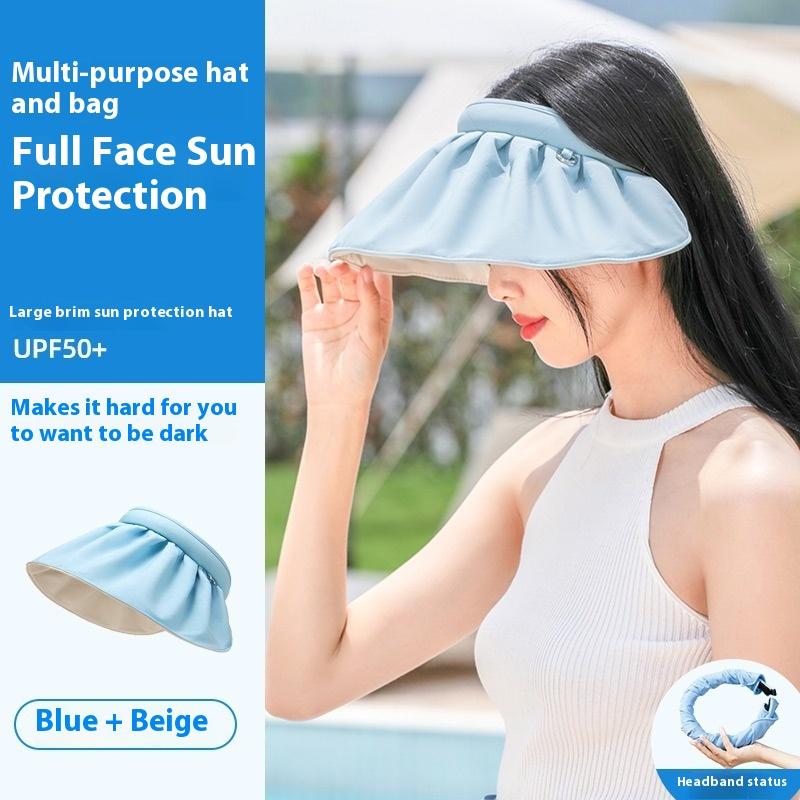 Sommer Sonnenhut für Damen mit Muscheln, UV-Schutzhut für Damen, Große Krempe