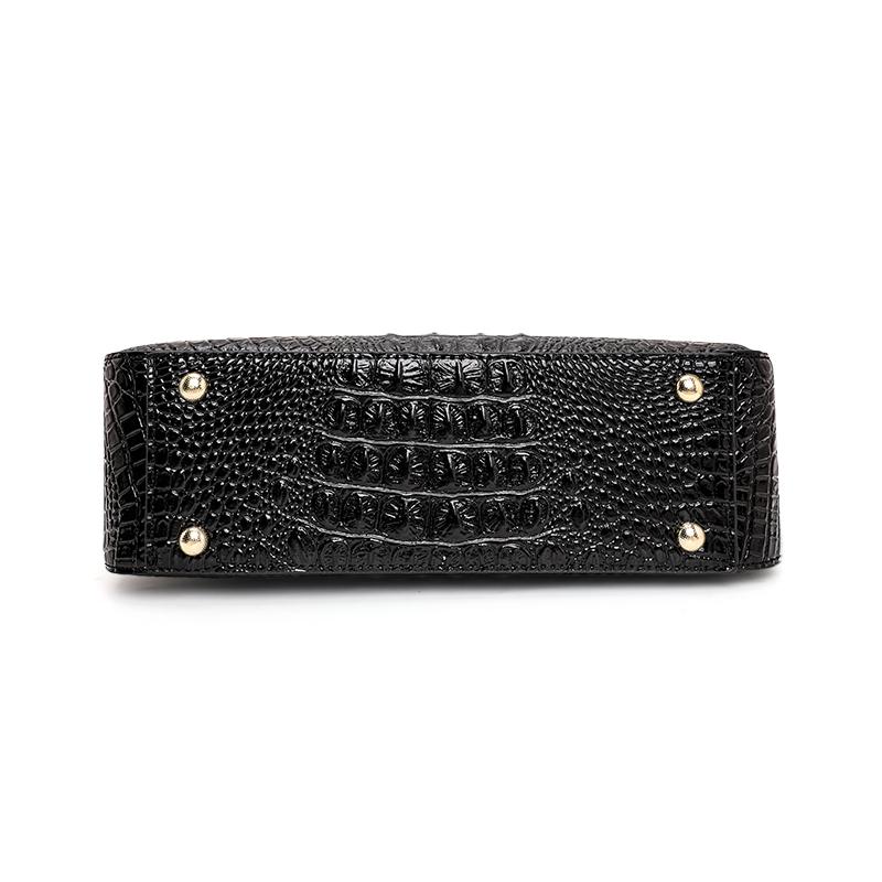 Aidrani New Women's Crocodile Pattern Single Shoulder Crossbody Bag Fashionable and Versatile Cowhide Underarm Bag