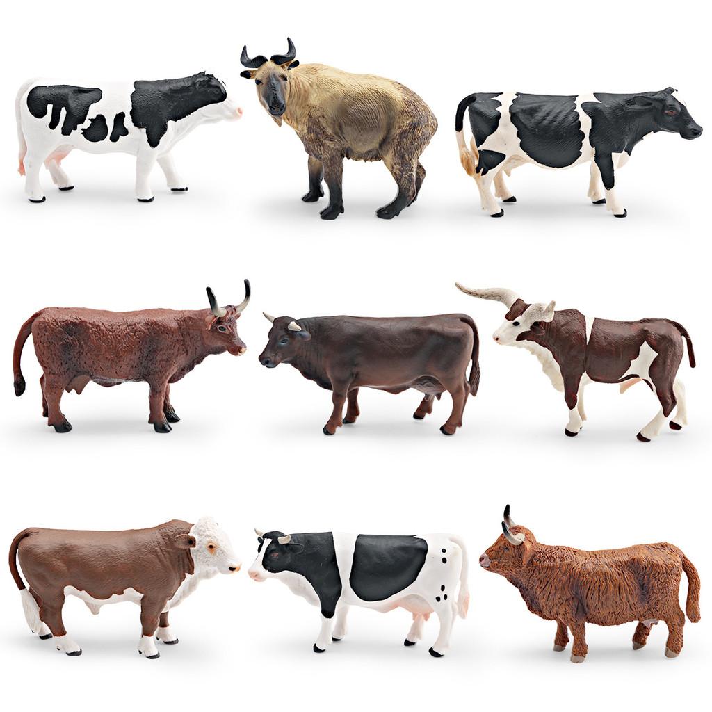 Pvc Farm Cow Long Horned Bull Yellow Cattle Model For Kids Learning Toy And Home Decoration