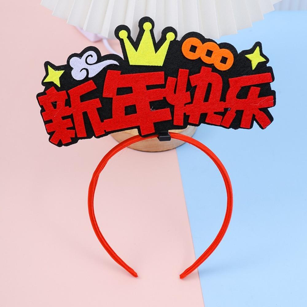 Red Snake Year Hairband Mascot Snake New Year Headdress Kawaii 2025 Happy New Year Headband  Men