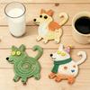 Yousheng 6PCS Wooden Coaster, Cute Puppy Shape, Thermal Insulation Non-Slip Design, Durable Easy To Clean Coasters for Home Office