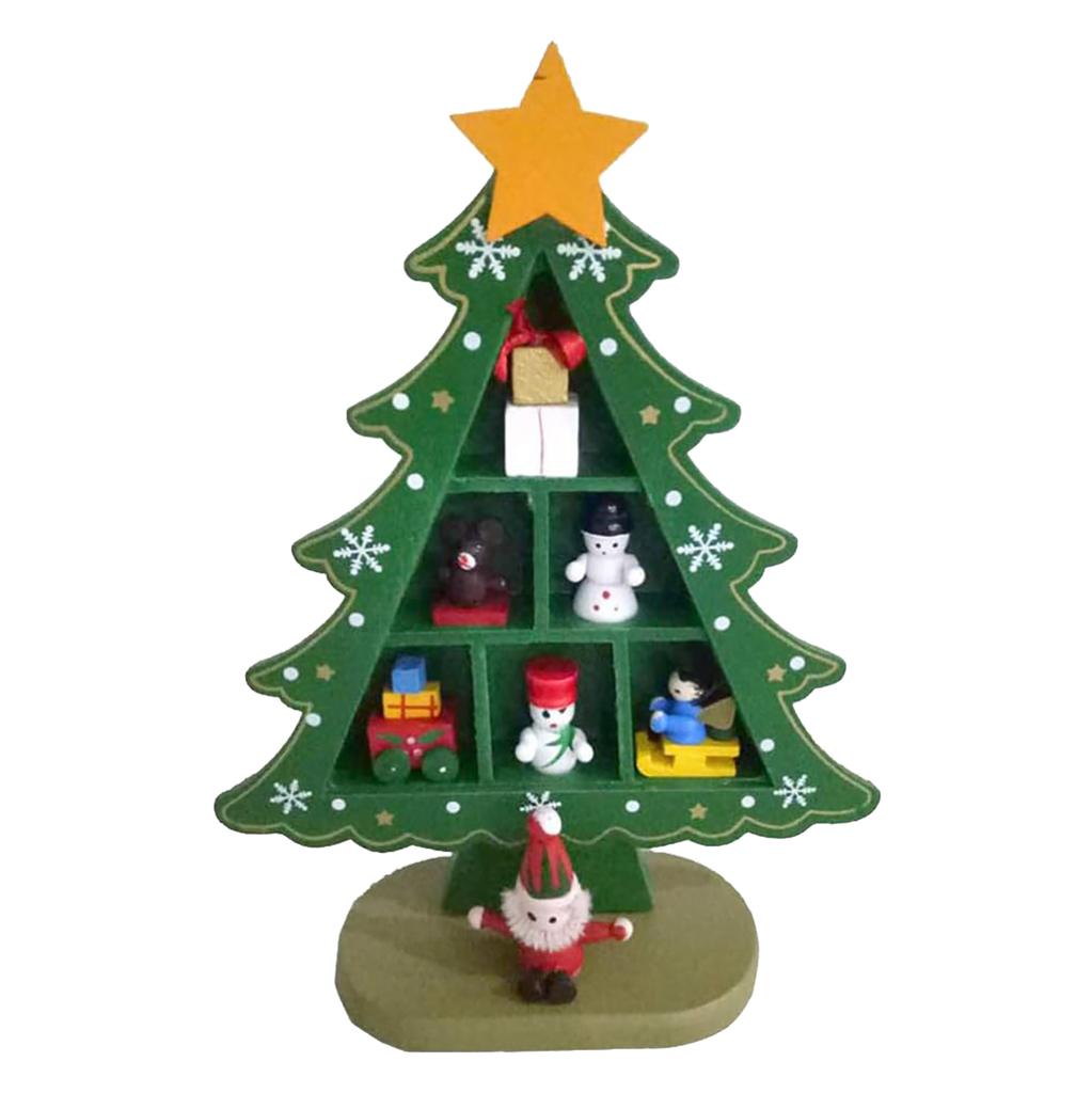 Pom de Crăciun de masă din lemn Exquisit Mini Așezat convenabil Decor de pom de Crăciun de birou pentru