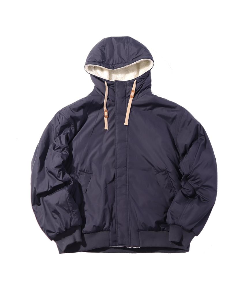 Offgrid Reversible Sherpa Hooded Jumper - Navy