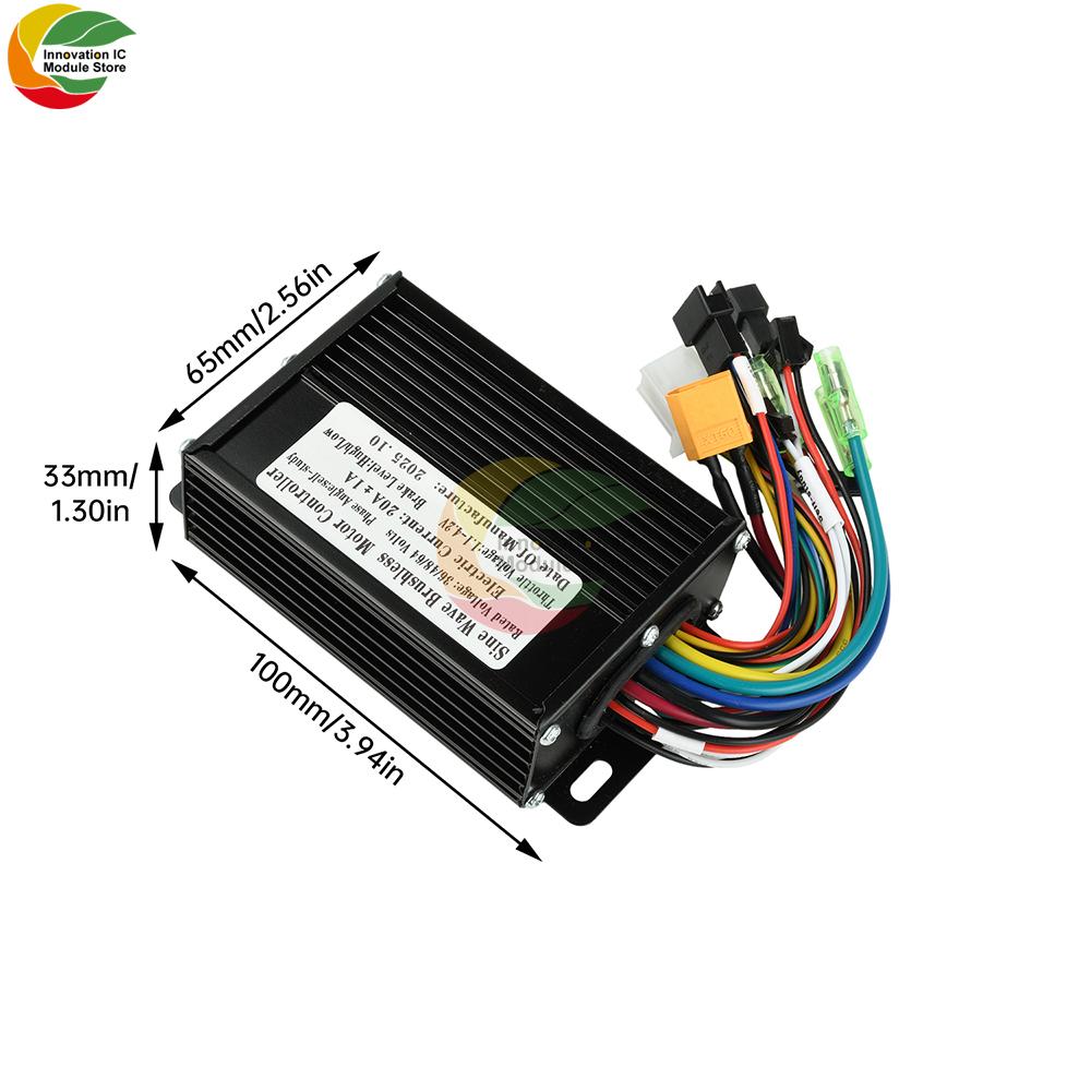 36V 48V 20A Sinusový bezkartáčový regulátor motoru 350W-500W Kompatibilní s SM konektory LCD displej Elektrické kolo