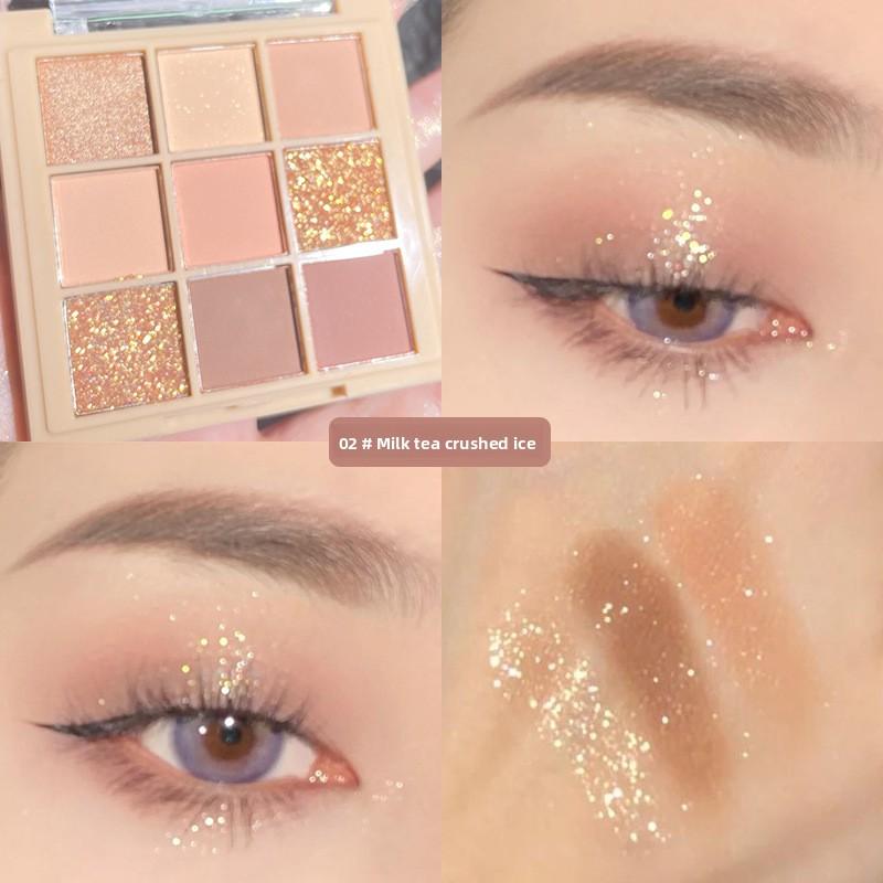 9 Color Matte Shimmer Eyeshadow Palette Multi-Use Contour Highlight Makeup Set