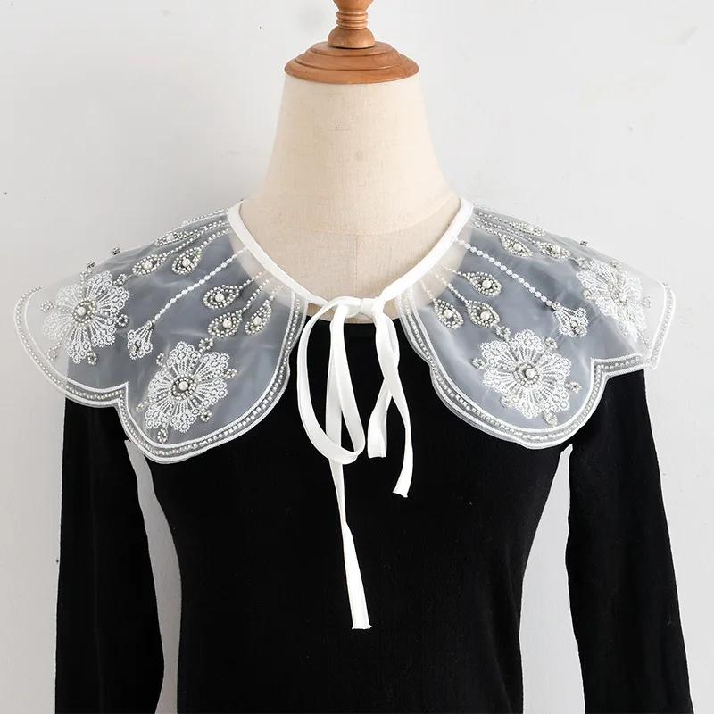 Sweet Shirt Detachable Collar Shawl for Women Small Scarf Decoration Female Blouse Tops Fake Collar Neck Shoulder Wraps