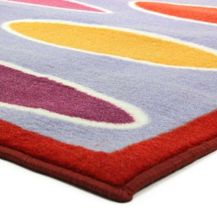 Tapis salon imprimé d'ovales multicolore 133x190