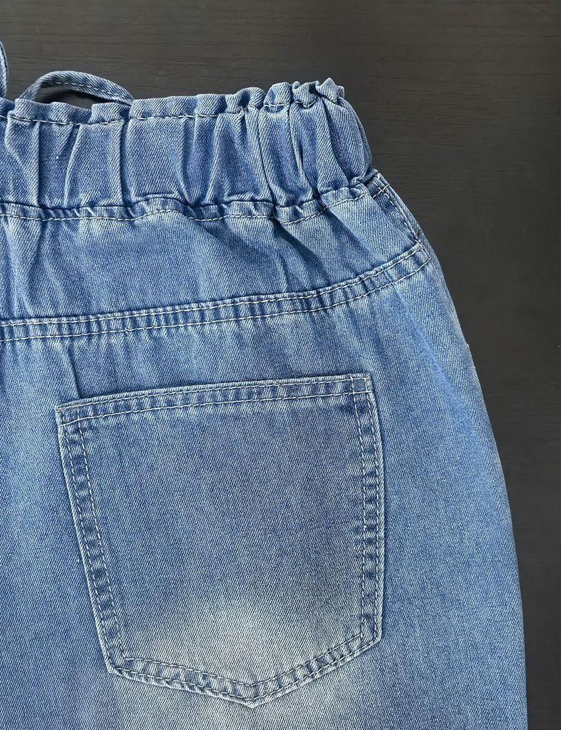 Women's High-Waisted Elastic Wide-Leg Jeans 2025 - Solid Color, Water-Washed, Slimming, Loose Fit