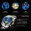 OLEVS Men's Watch - Stylish Chronograph Watch, Popular Business Watch, Large Size, Easy to Read, Analog, Waterproof, Quartz, Blue