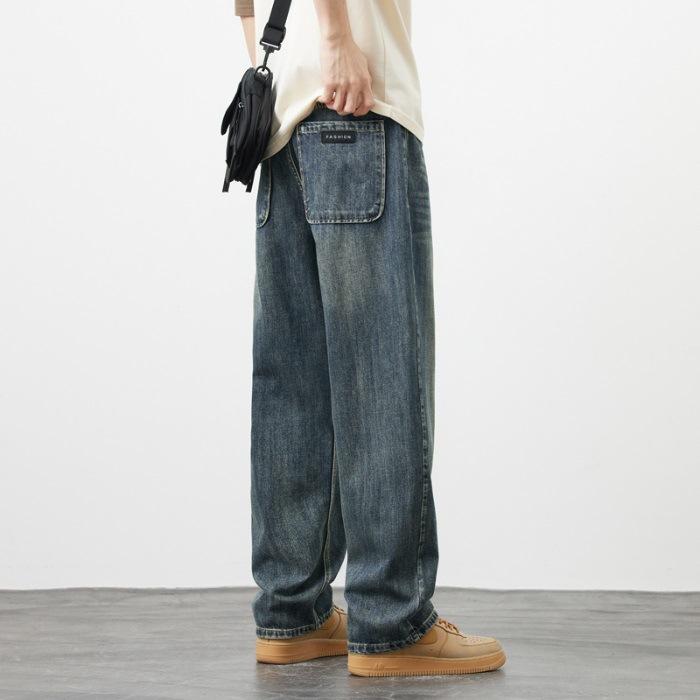 

New Japanese Loose Straight High Street Retro Trendy Jeans Men s Trousers In Spring and Summer 28