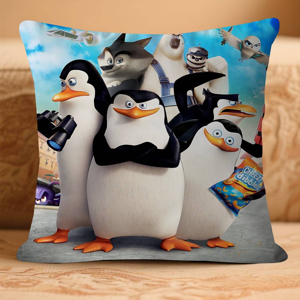 P-Penguins Of MadagascarS Pillow Case Removable Washable Cushion Cover – All-Season Soft Linen