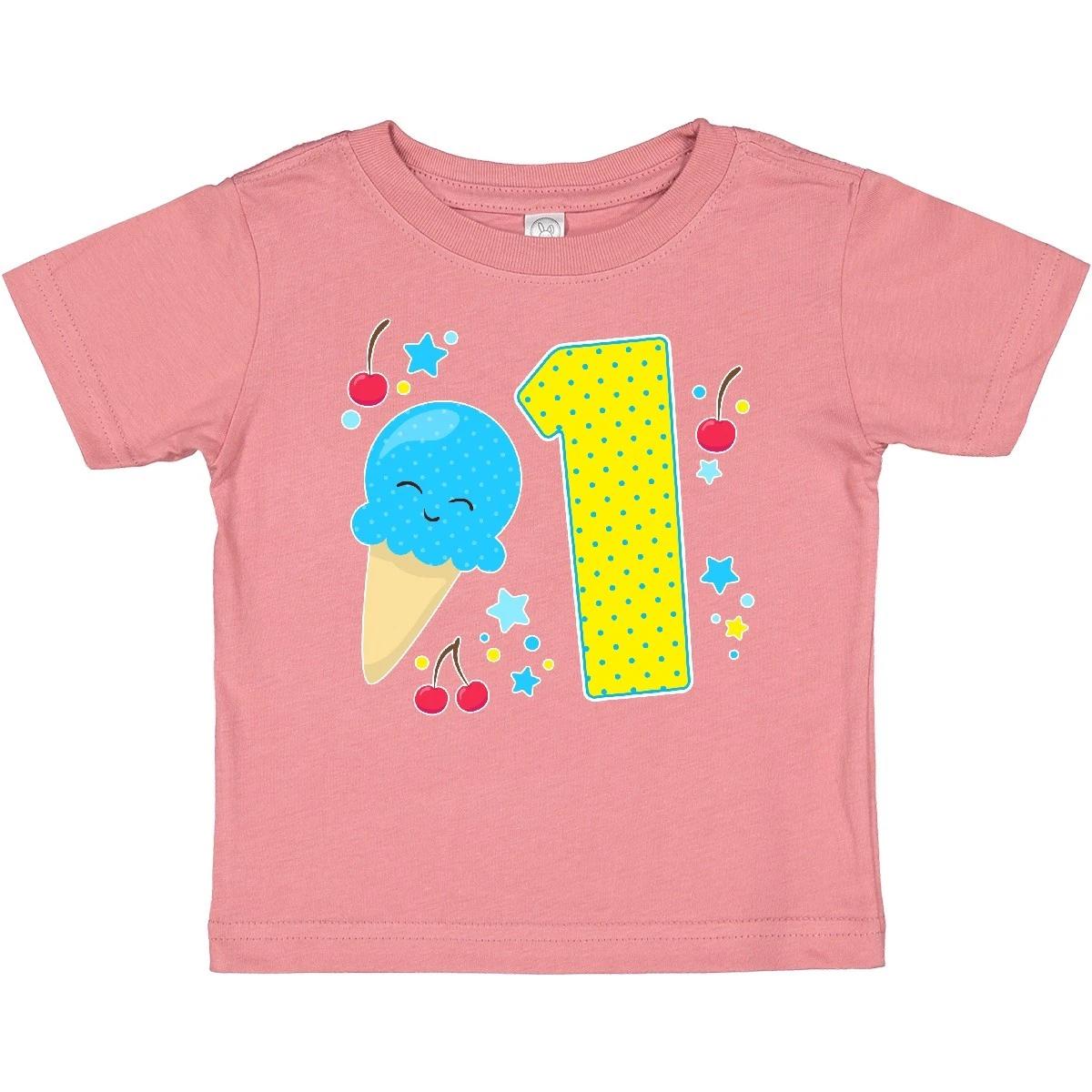 Inktastic Ice Cream First Birthday In Blue Baby T-Shirt Birthdays 1st 1 One Year 140