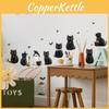 Cute Black Cat And Bat Pvc Wall Art For Halloween Home Decoration And Party Setting
