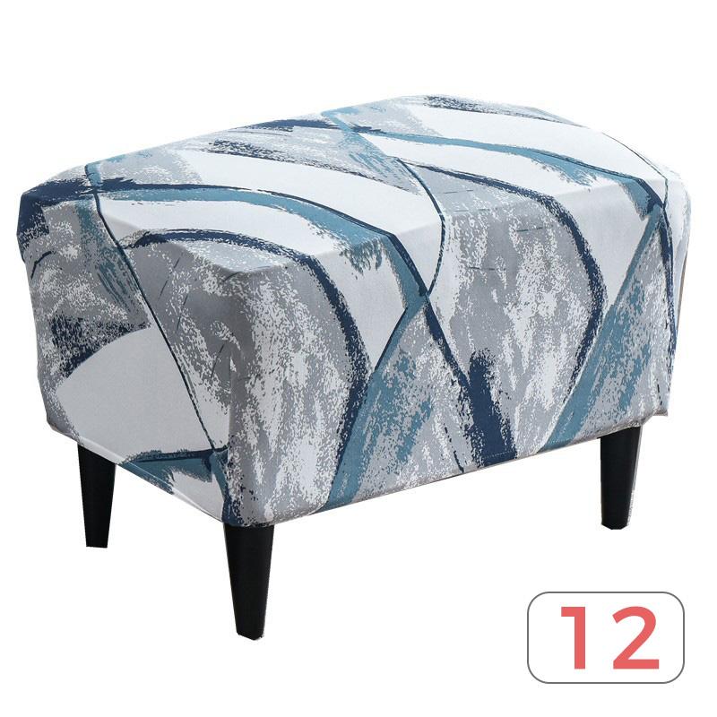 Nordic Style Ottoman Covers Spandex Rectangle Stool Cover All-inclusive Footstool Covers Furniture Protector Sofa Footrest Cover