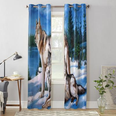 Lupi Pittura a Olio Tenda da Finestra Per Camera Bambini Casa Tende Veneziane Tende Per Soggiorno Camera da Letto Tende Finestra
