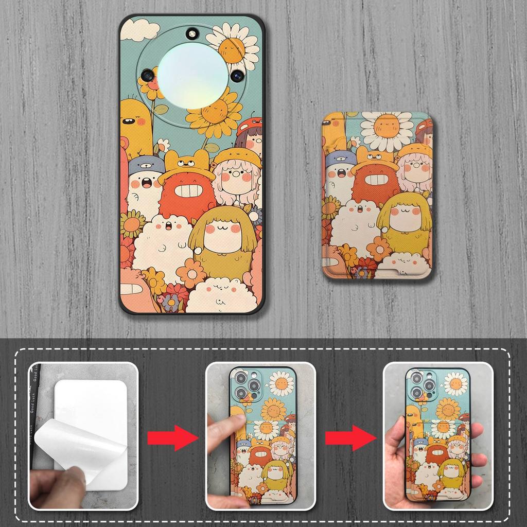 protective Silicone Phone Case For Huawei Honor X40 Graffiti Soft case Card bag Waterproof Durable Cartoon Anti-dust TPU