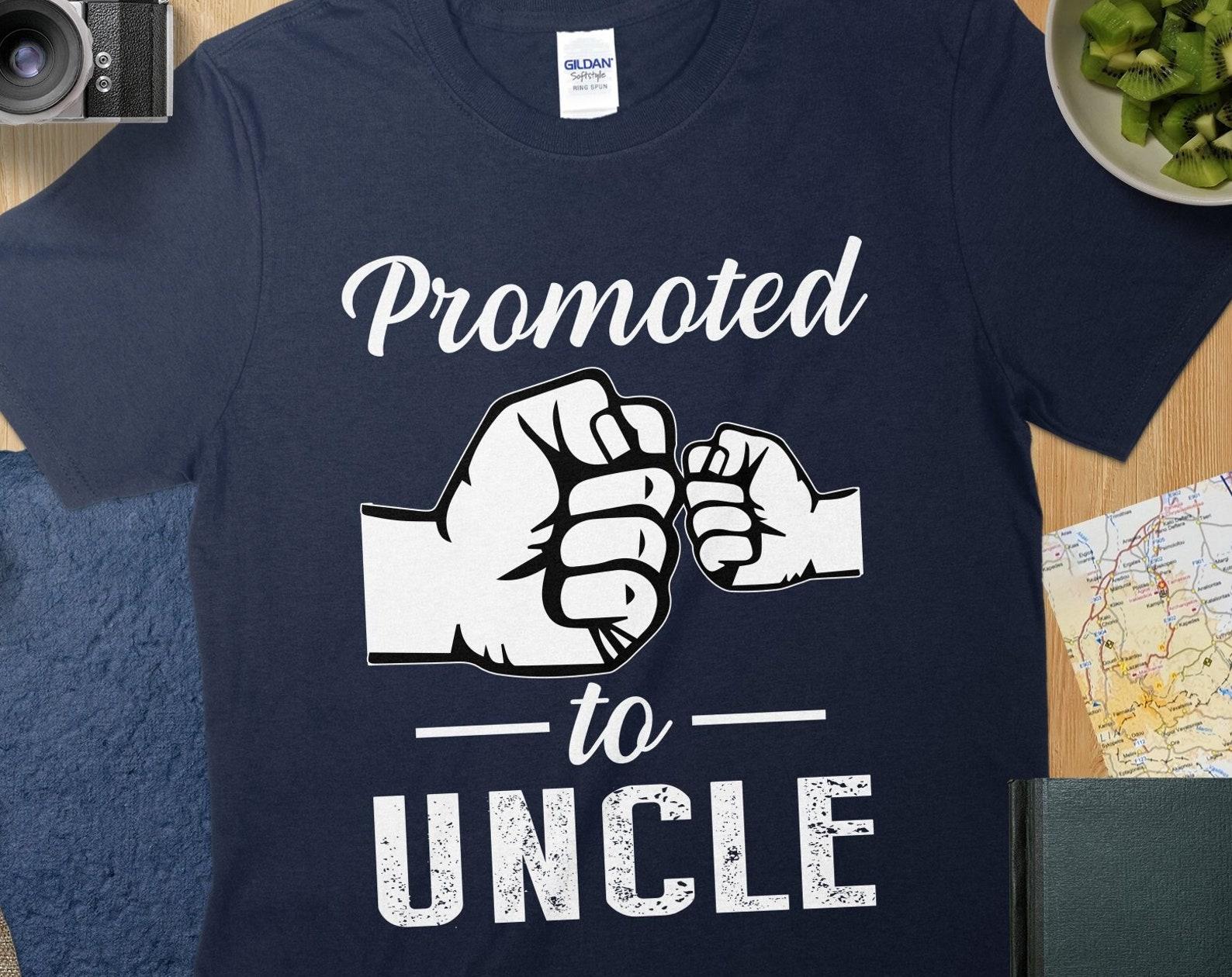 Promoted to Uncle T-Shirt, New Uncle Gift, Pregnancy Announcement, Family Reveal, Black and White Graphic Tee, Uncle Promotion Shirt S