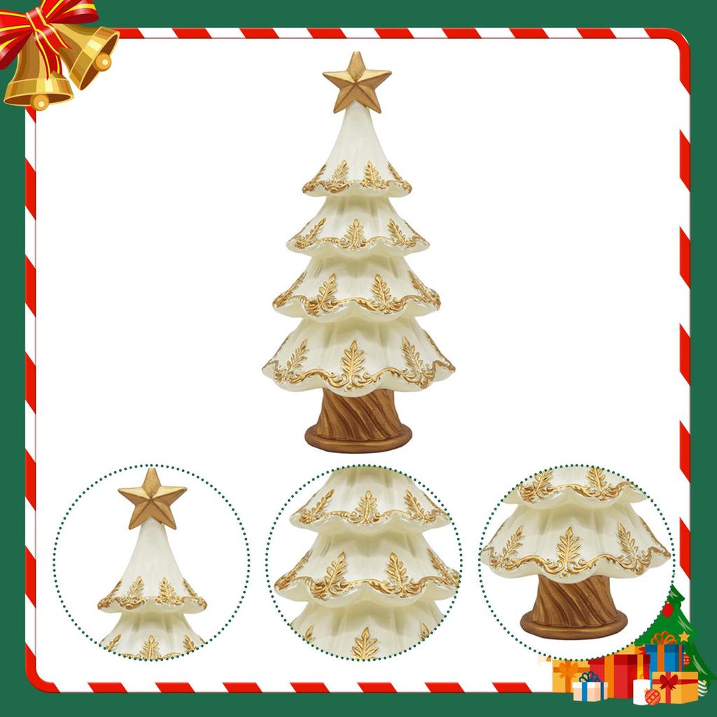 Christmas Tree Decorations 2025 Resin Figurine Standing Sculpture for Indoor Outdoor Holiday Table