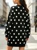 Autumn and winter dress, classic black polka dot sweatshirt dress