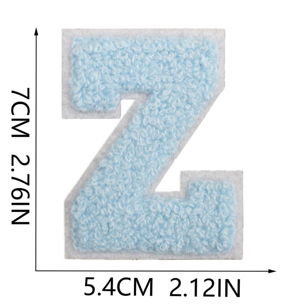 Roaring Sky 7cm Light Blue Chenille Embroidery Patch for Bags and Decor