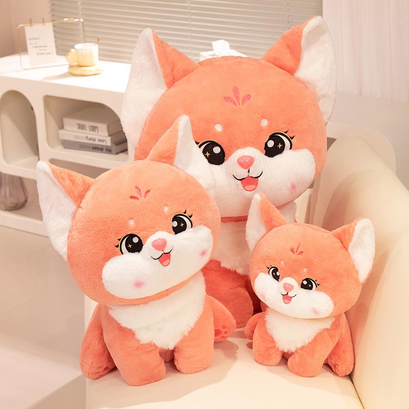 Bambola Volpe Carina con Coda Lunga Peluche Giocattolo Morbido Abbracciabile Volpe Cartone Animato Regalo Perfetto Regalo di Natale