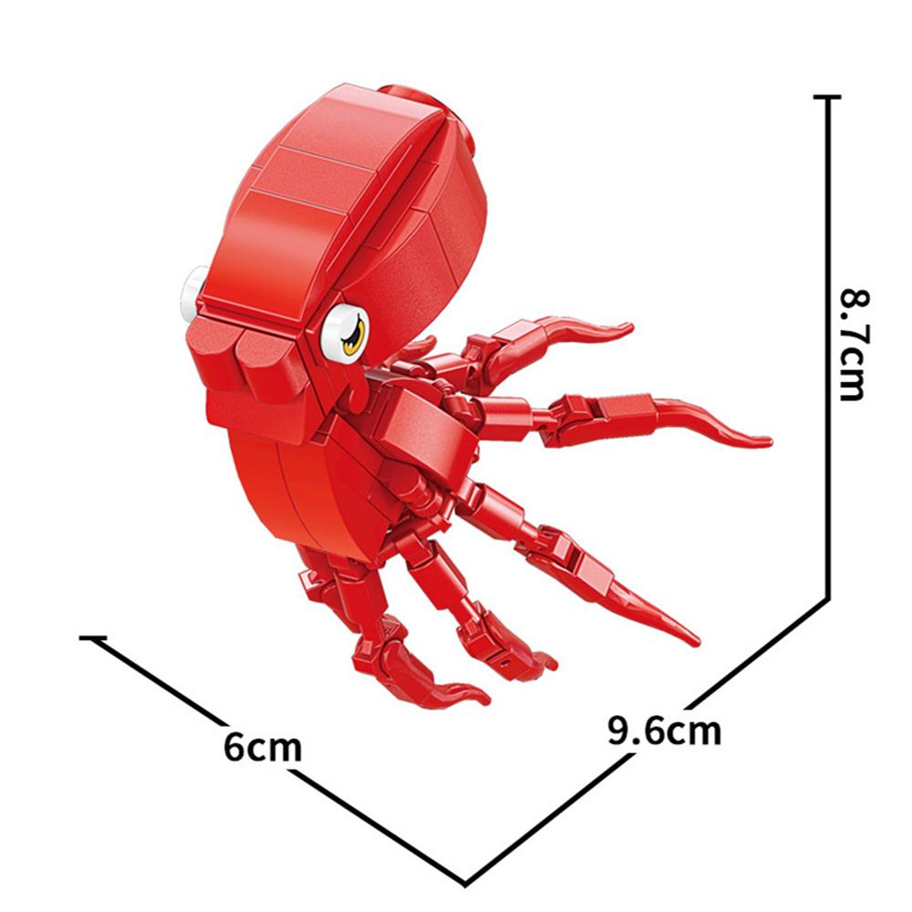 

MOC City Animal Micro Building Block Figures Manta Ray Clownfish Tuna Crab Lobster Octopus Zoo Fram Accessories Bricks Toys Gift