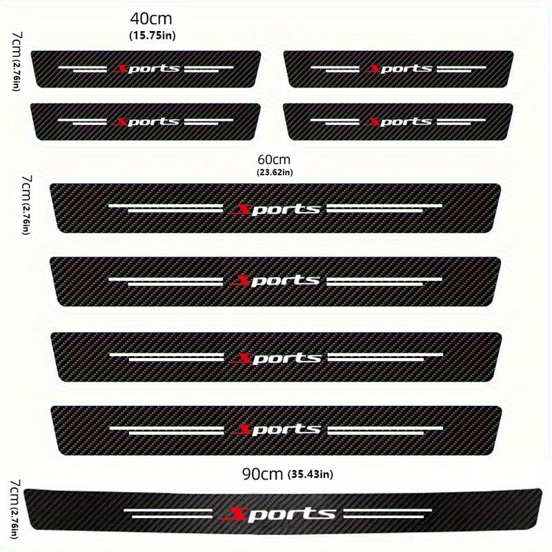 9PCS Car Door Sills Guards Stickers Film Anti Scratch Carbon Fiber Protector Scuff Pedal Cover Auto Accessories