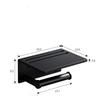 Tuqiu Bathroom Paper Holder Black Bathroom Paper Roll Holder Phone Holder Tissue Holder Box  Rack Toilet Paper Holder Tissue Box