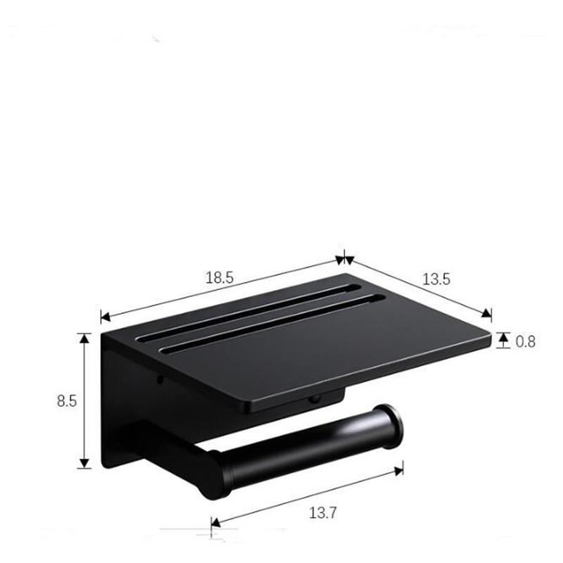 Tuqiu Bathroom Paper Holder Black Bathroom Paper Roll Holder Phone Holder Tissue Holder Box Rack Toilet Paper Holder Tissue Box