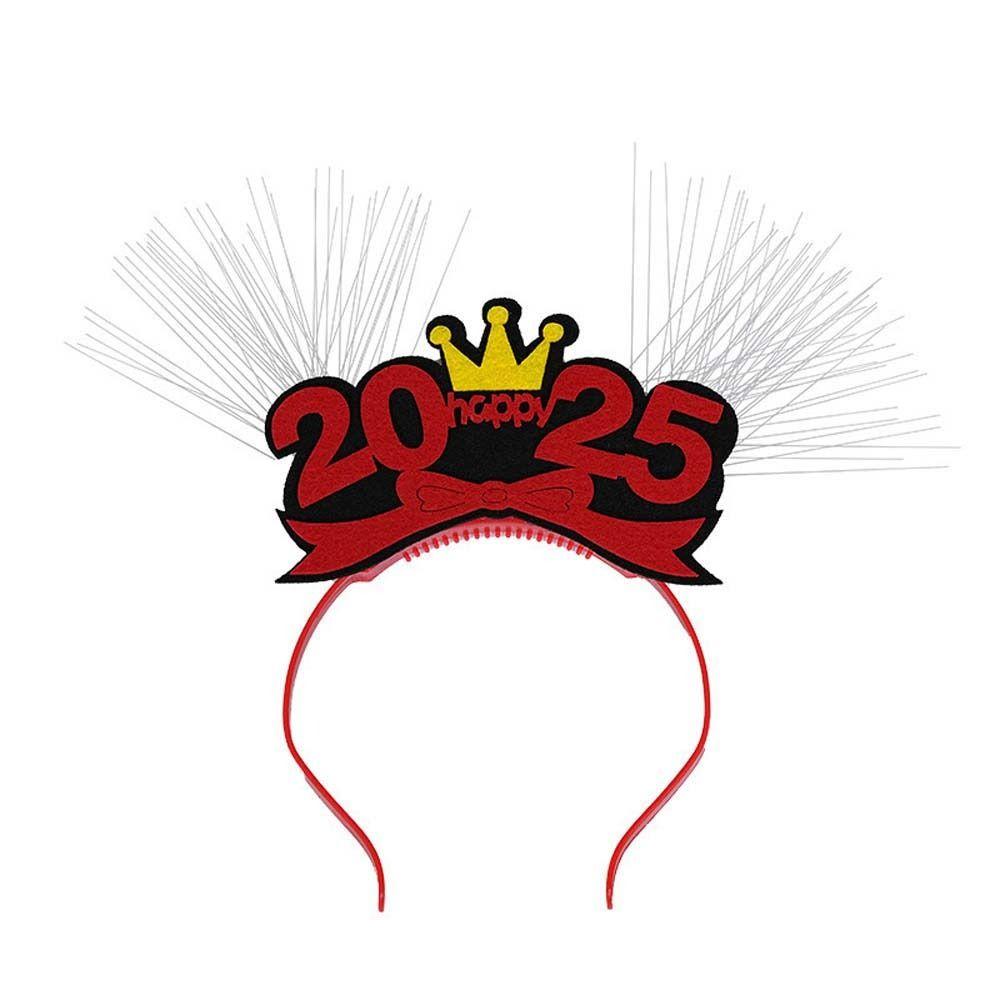 LED Glow 2025 Happy New Year Headband Number Letter New Year Headdress  New Year Gift