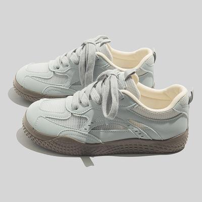 All-match White Shoes Fashionable Women's Shoes Casual Sneakers Mesh Breathable Sports Shoes Height-enhancing German Training Shoes